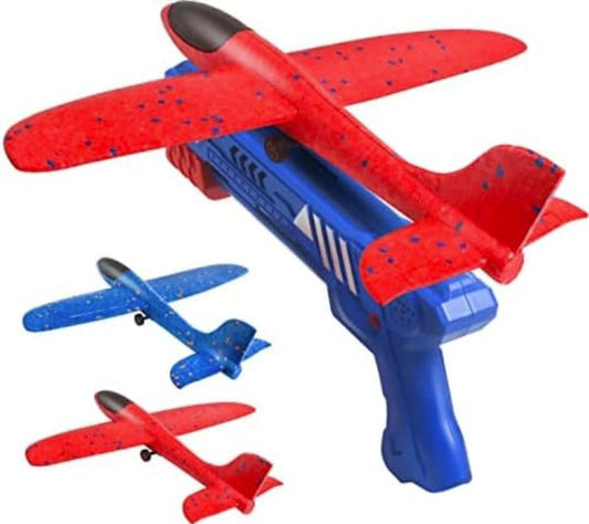 Aircraft Launcher Toy Gun With Form Glider Planes– Long Range Flying Glider Planes for Kids