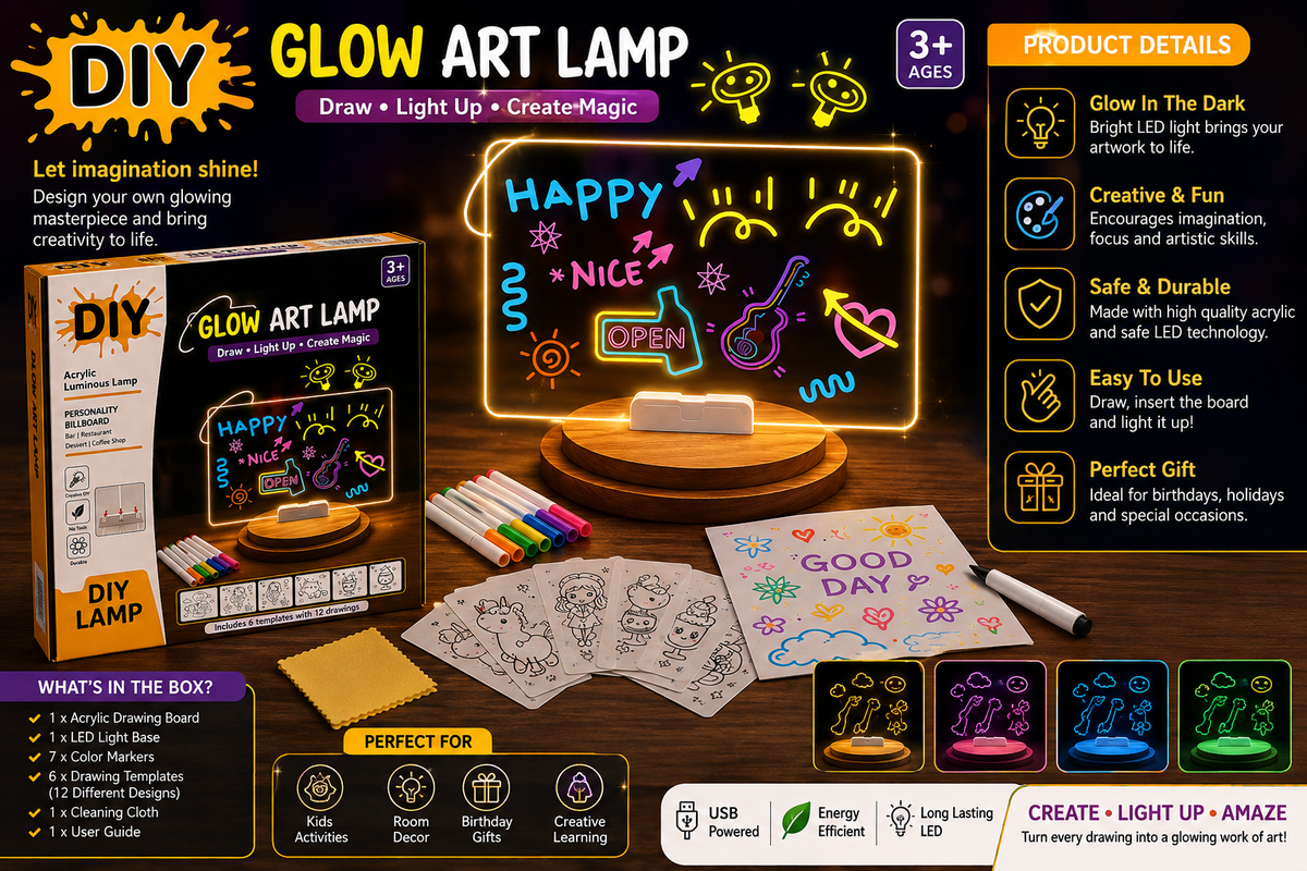 DIY LED Acrylic Writing Board Lamp β Creative Glow Board