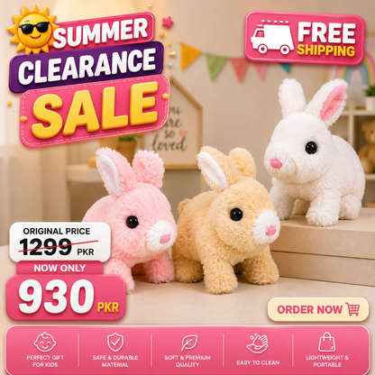 Cute Plush Bunny Rabbits Soft Toy – With Music & Walk
