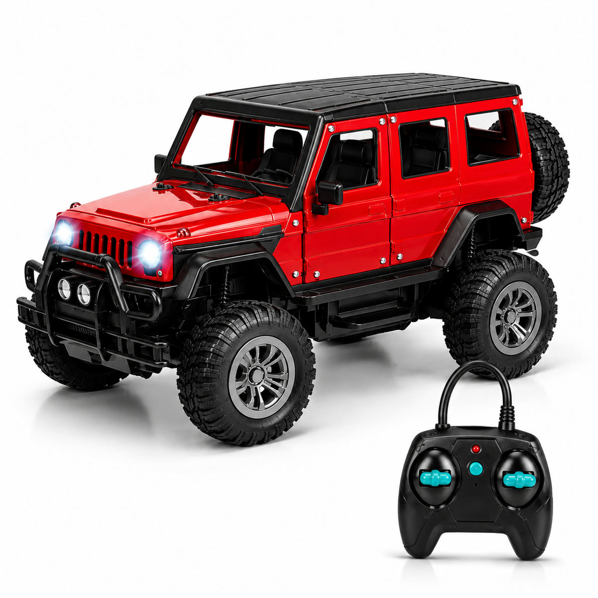 1:18 RC Spray Climbing Metal Off-Road Jeep – Remote Control Car with LED Lights