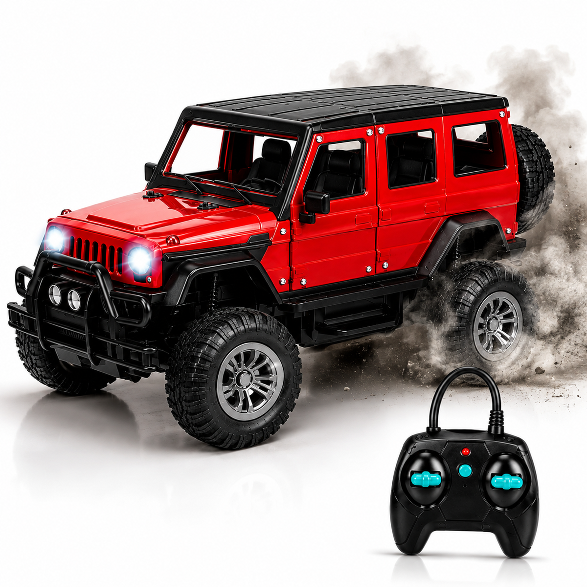 1:18 RC Spray Climbing Metal Off-Road Jeep – Remote Control Car with LED Lights