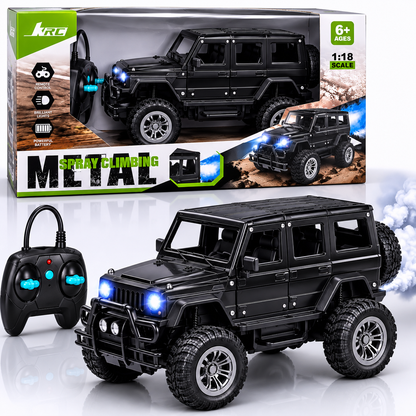 1:18 RC Spray Climbing Metal Off-Road Jeep – Remote Control Car with LED Lights
