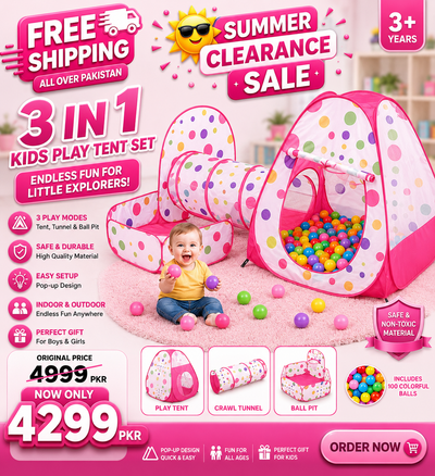 Nice baby 3 In1 Set Kids Play Tent Play Tunnel, Pop Up Castle Tunnel Crawl Playhouse Toddlers (Copy)