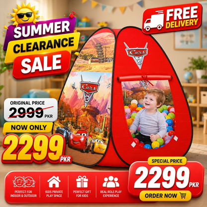 Car Kids Play Tent - Indoor & Outdoor Play Fun