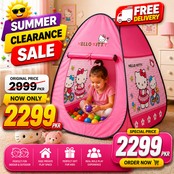 Hello Kitty Kids Play Tent - Foldable Indoor & Outdoor Tent Fun!