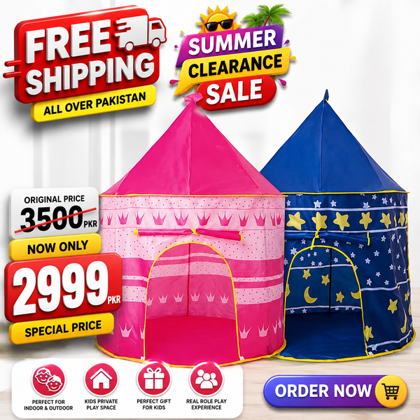 Princess Castle Tent Playhouse For Kids, Pink & Blue
