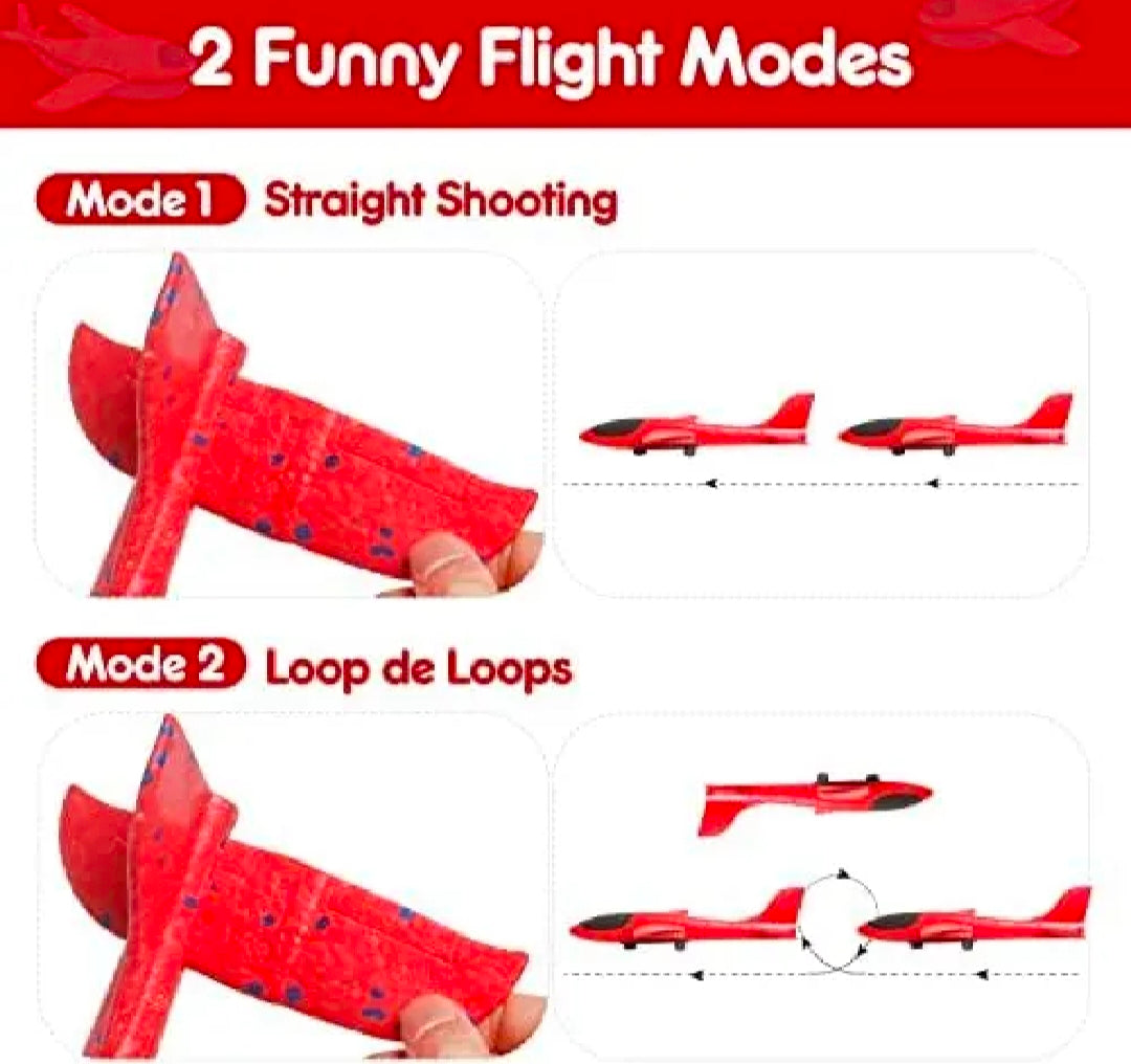 Aircraft Launcher Toy Gun With Form Glider Planes– Long Range Flying Glider Planes for Kids