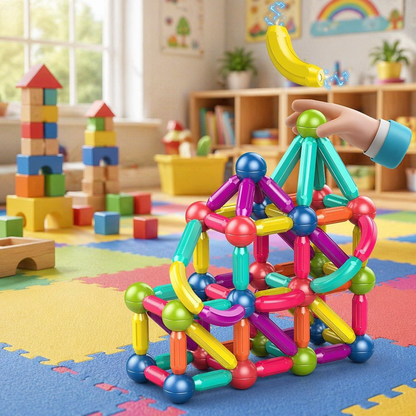 Magnetic Building Blocks Construction Set – Creative Learning Toy