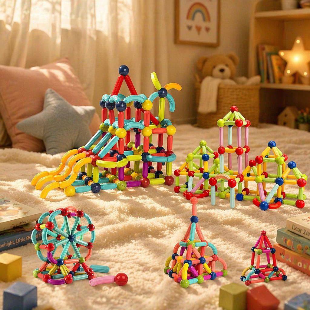 Magnetic Building Blocks Construction Set – Creative Learning Toy