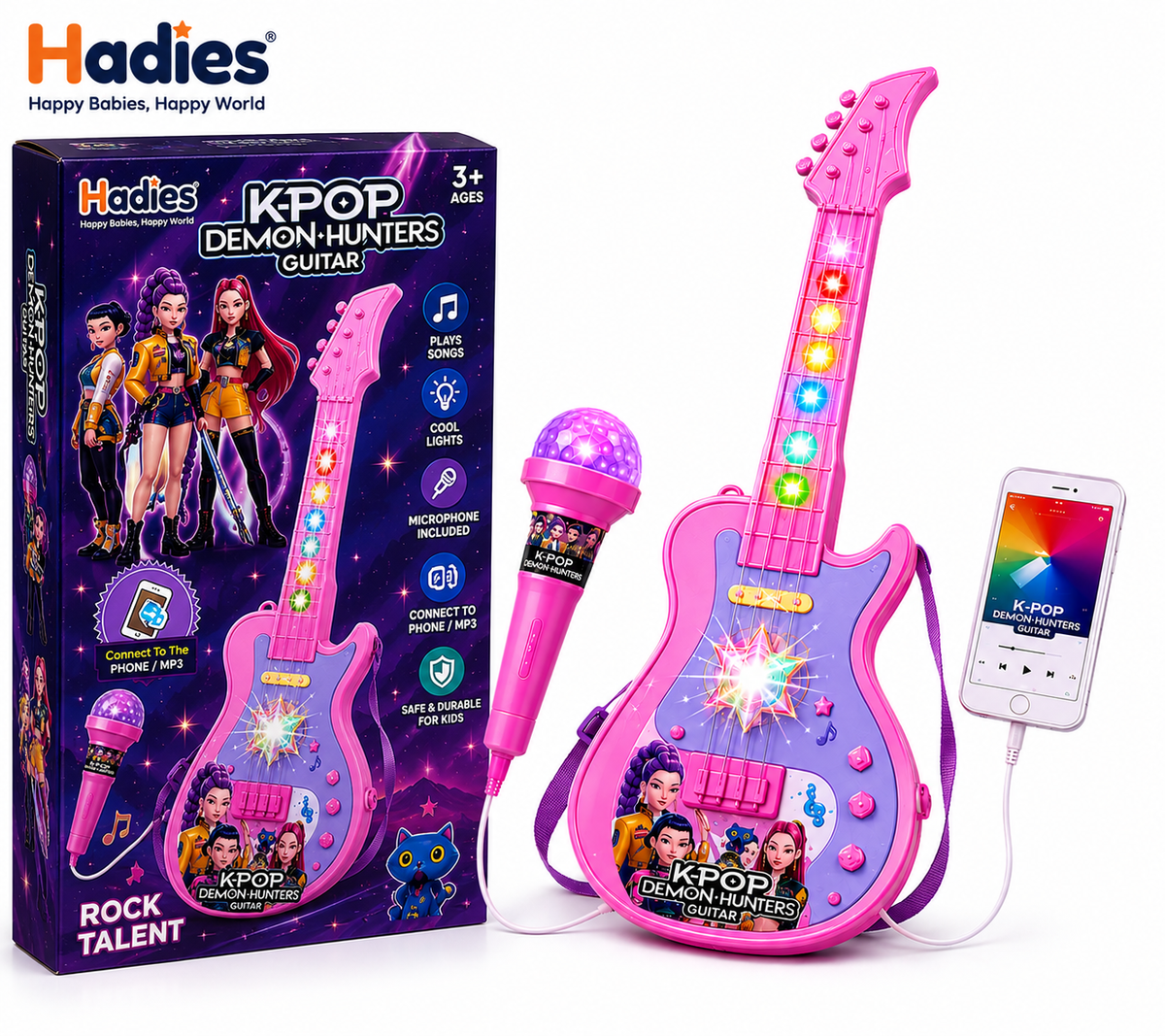 K-Pop Demon Hunters Kids Toy Guitar with Microphone Set