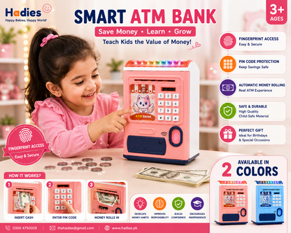 Kids Smart ATM Bank – Fingerprint &amp; PIN Code Money Saving Toy