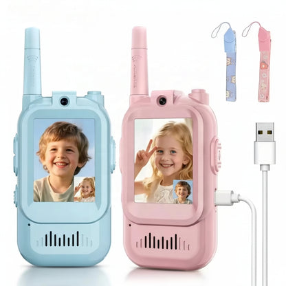 2Pcs Rechargeable Kids Video Walki Talkie