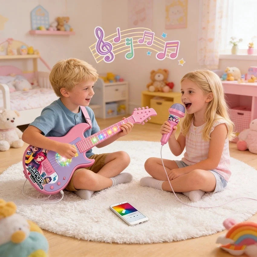 K-Pop Demon Hunters Kids Toy Guitar with Microphone Set
