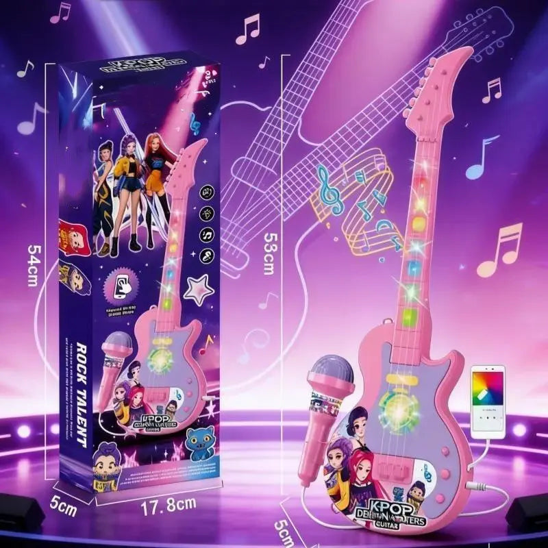 K-Pop Demon Hunters Kids Toy Guitar with Microphone Set