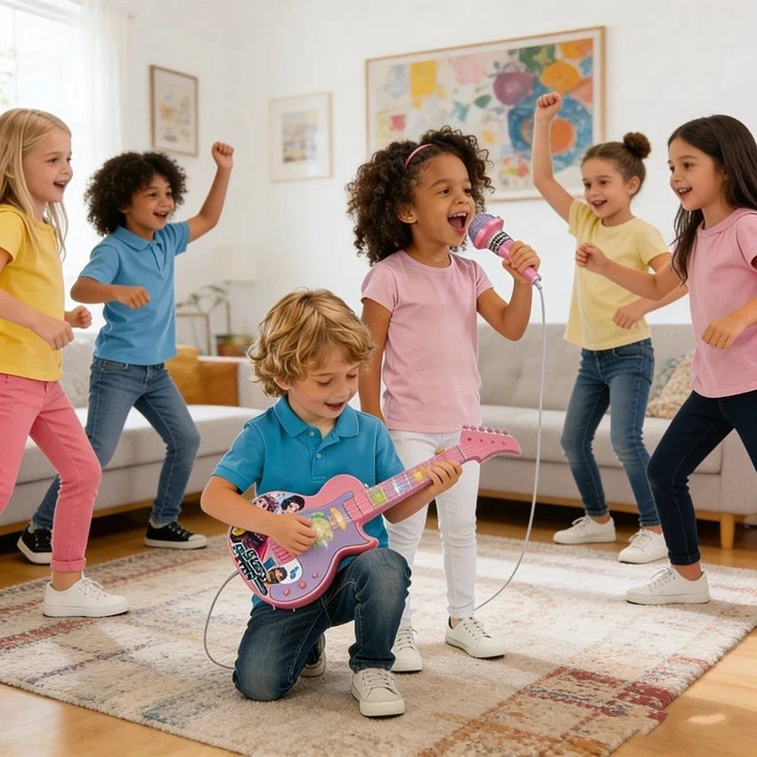 K-Pop Demon Hunters Kids Toy Guitar with Microphone Set