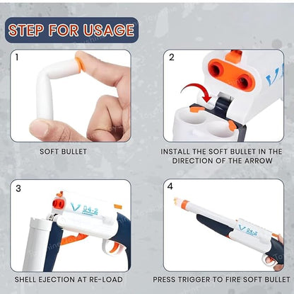 BLAST Soft Bullet Gun – Double Tube Foam Dart Blaster Toy