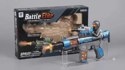 Battle Elite Military Toy Gun with Light, Sound & Spray Effect | Battery Operated Kids Gun (3+)