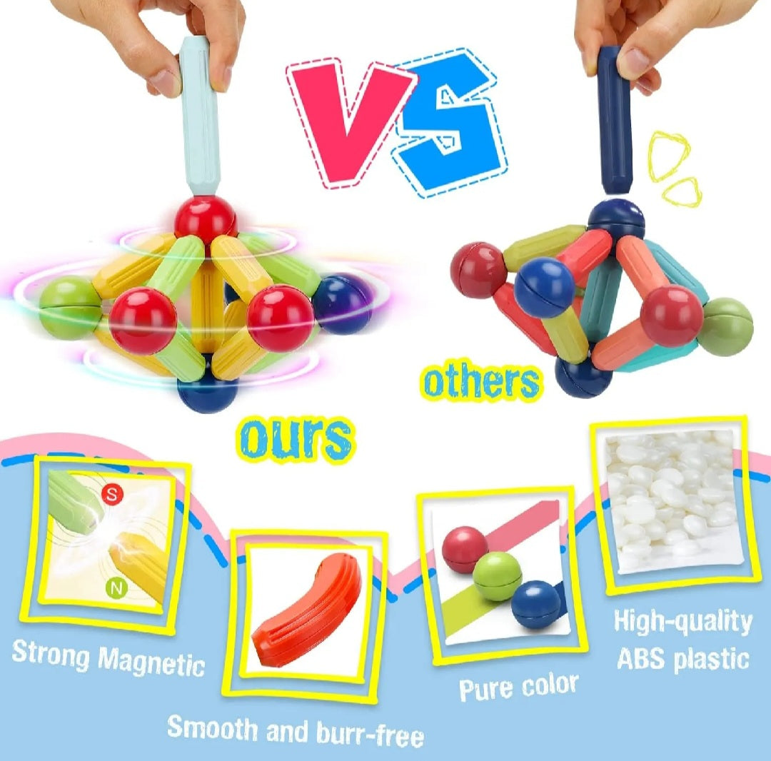 25 Magnetic Toys Building Blocks  Magnet Balls and Rods Set  For Baby Toys