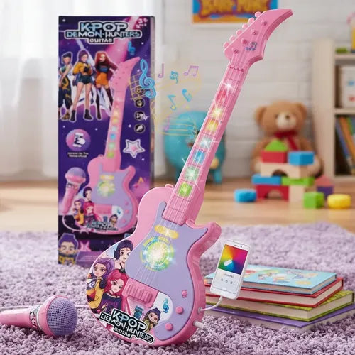 K-Pop Demon Hunters Kids Toy Guitar with Microphone Set