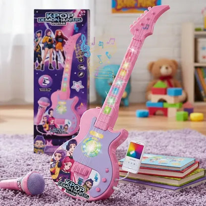 K-Pop Demon Hunters Kids Toy Guitar with Microphone Set