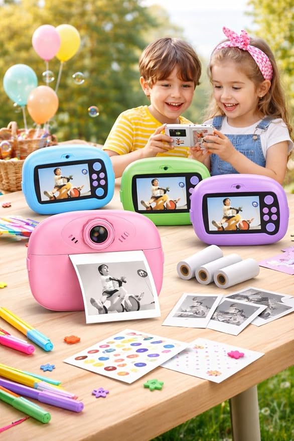 DIY Kid's Instant Print Digital Camera – Black & White Thermal Photo Printer