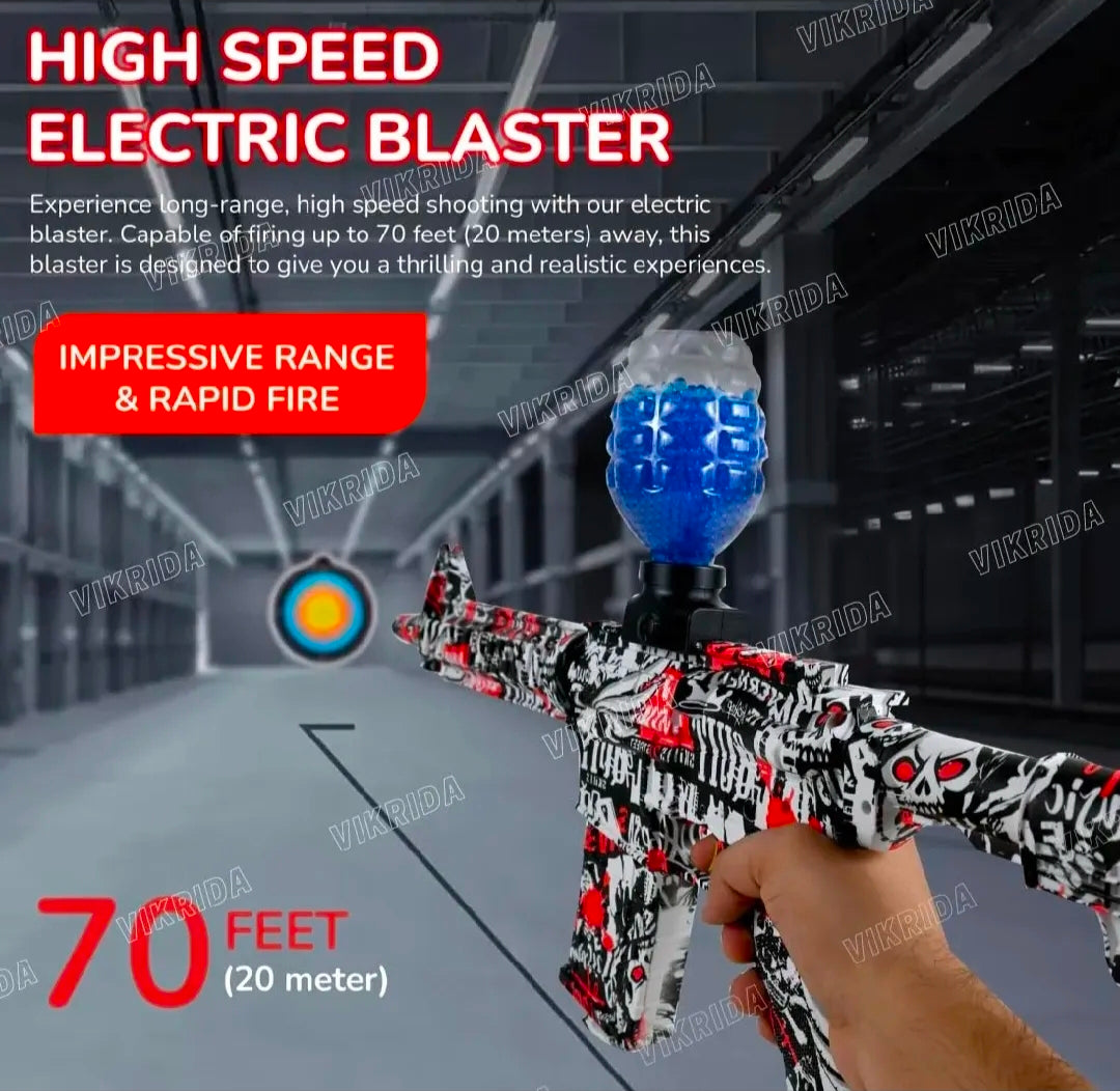 AK-47 Gel Blaster Automatic Rechargeable Electric Machine with 1,000 Gel Ball Splatter