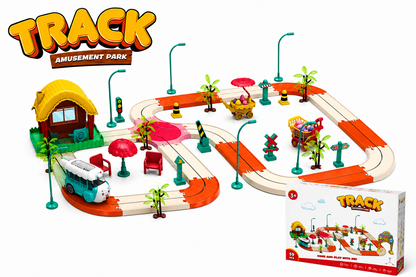 59 PCS Kids Big Track Amusement Park Toy Set – Fun Racing Track & Educational Playset