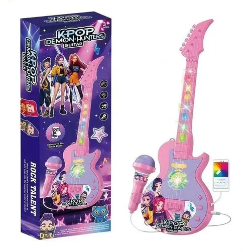 K-Pop Demon Hunters Kids Toy Guitar with Microphone Set
