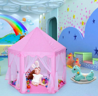 Premium Elegant Pink Princess Castle Play Tent for Girls 0-10 Years - Indoor/Outdoor