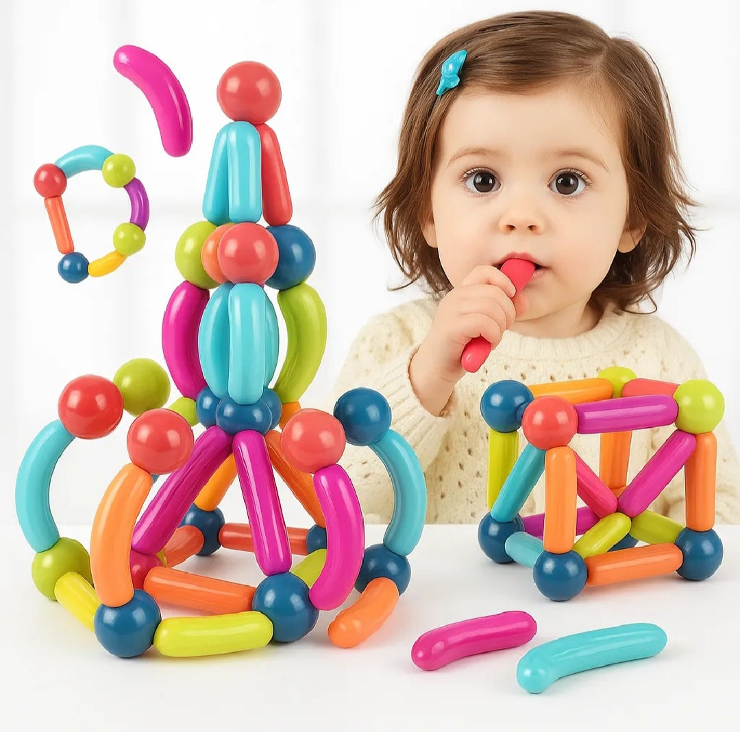 25 Magnetic Toys Building Blocks  Magnet Balls and Rods Set  For Baby Toys