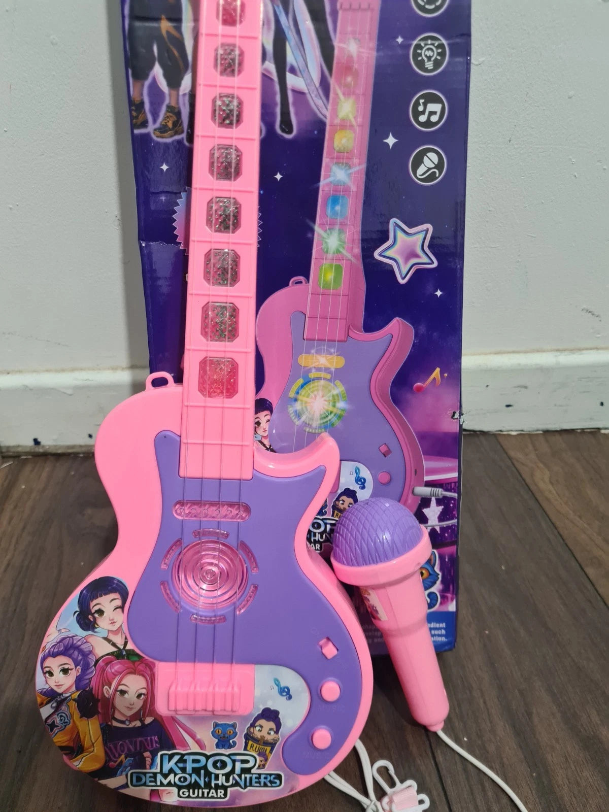 K-Pop Demon Hunters Kids Toy Guitar with Microphone Set