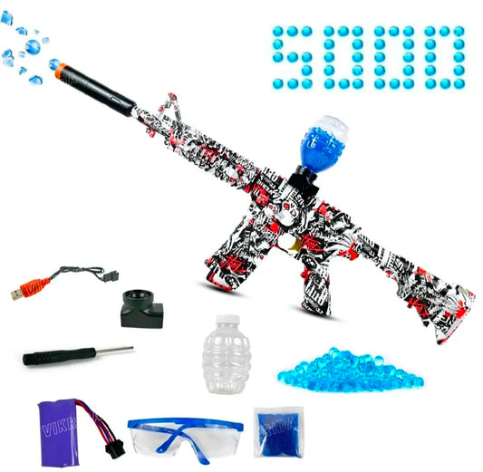 AK-47 Gel Blaster Automatic Rechargeable Electric Machine with 1,000 Gel Ball Splatter