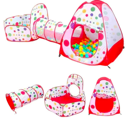 Nice baby 3 In1 Set Kids Play Tent Play Tunnel, Pop Up Castle Tunnel Crawl Playhouse Toddlers