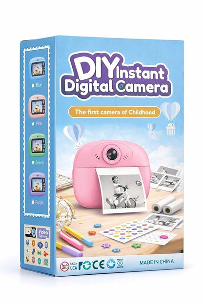 DIY Kid's Instant Print Digital Camera – Black & White Thermal Photo Printer